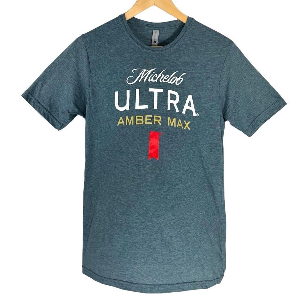 Next Level Michelob Ultra Amber Max Blue Graphic Shirt Men’s M‎ Short Sleeve